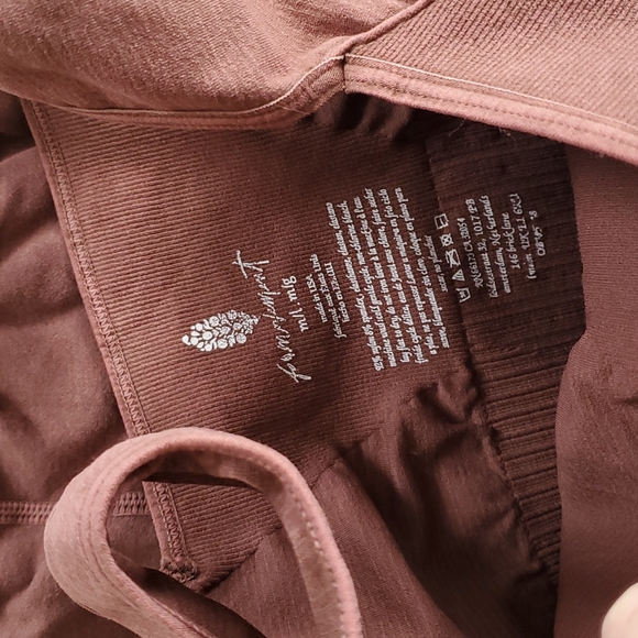 M/L Free People Good Karma Running Shorts and Square Neck Bra Set Violet Umber - Picture 6 of 14